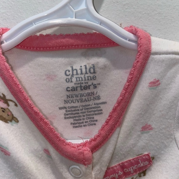 3/$15 Carter’s Pink and White Money Baby Sleepe - Picture 6 of 7